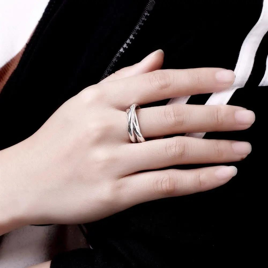 URMYLADY Ring 925 Silber, drei Kreise, Damen - Bild 2
