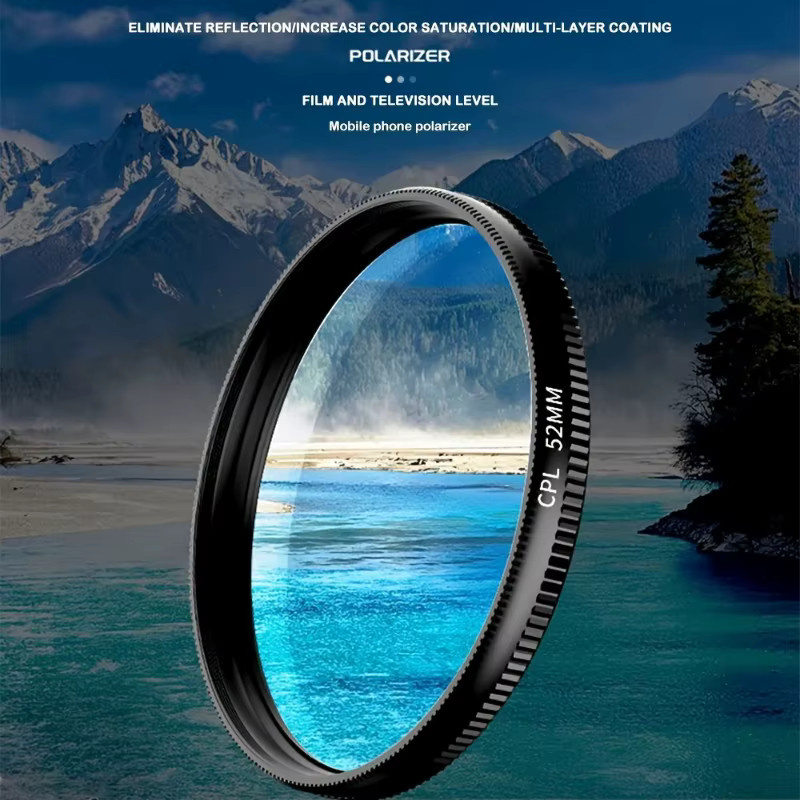 52mm CPL Clip-On Handy-Kamerafilter Polarisator zur Blendschutzreduzierung für Landschaftsfotografie in Schwarz und Weiß - Bild 5