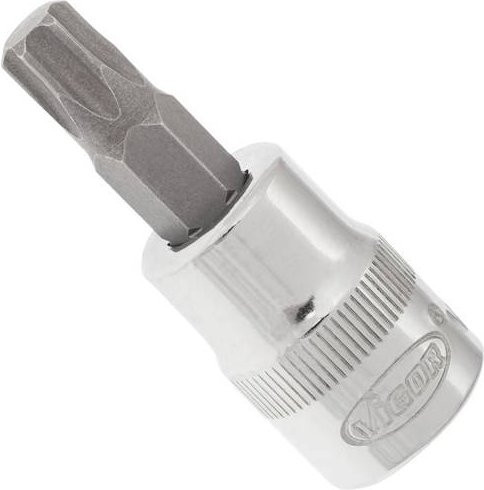 VIGOR Schraubendreher-Einsatz V2297N mit Innen TX Profil T45 und 3/8 Zoll Innenvierkant Antrieb in Silber - Bild 1