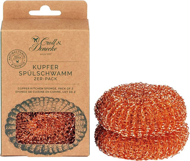 CROLL & DENECKE Kupfer-Spülschwamm, 2 Stück, Braun - Bild 1