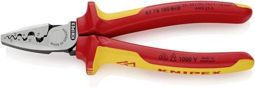 Knipex Crimpzange 97 78 180 für Aderendhülsen 0,25 bis 16 mm², VDE isoliert, rot - Bild 1