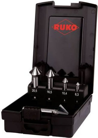 RUKO ULTIMATECUT 4S Kegelsenker-Set 5-teilig aus HSS in Silber, Durchmesser: 6,3 mm, 10,4 mm, 16,5 mm, 20,5 mm, 25 mm - Bild 1