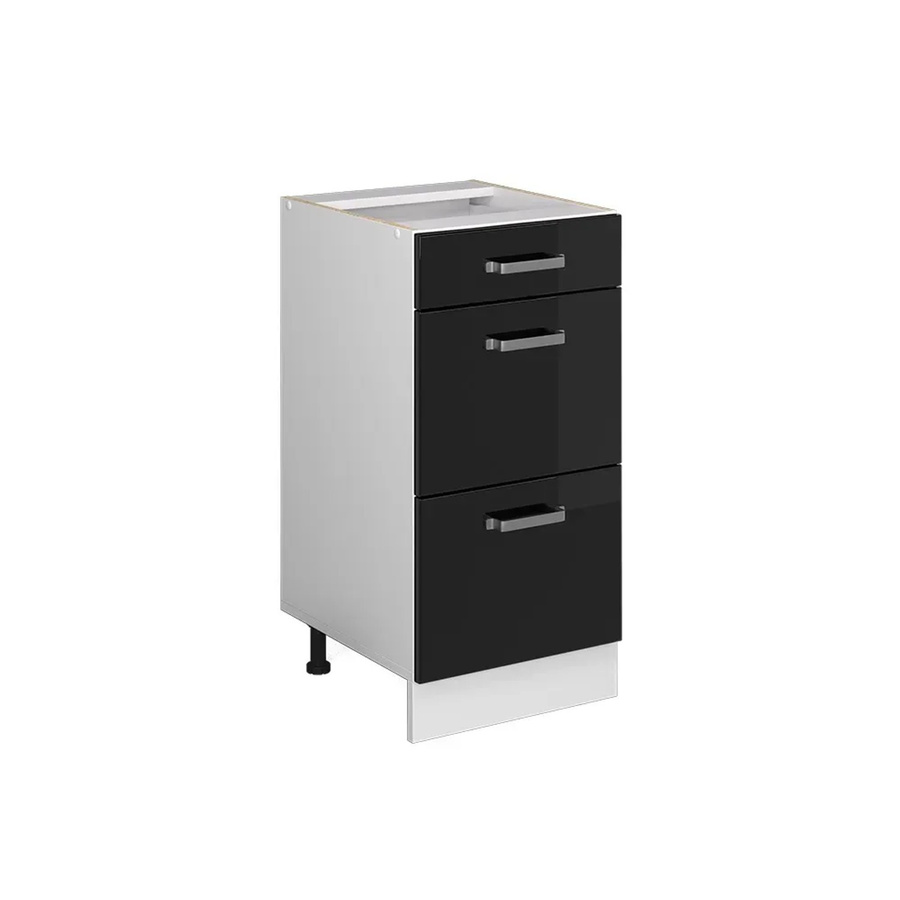 Vicco Küchenunterschrank R-Line mit Schubladen Schwarz Hochglanz und Weiß, Breite: 40 cm - Bild 2