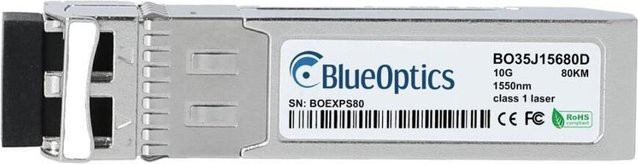 BlueOptics SFP+ Transceiver SFP-10G-ZR-PC, 10GBASE-ZR, LC-Duplex, Singlemode Fiber, 1550nm, 80KM, DDM, Farbe: Silber - Bild 1
