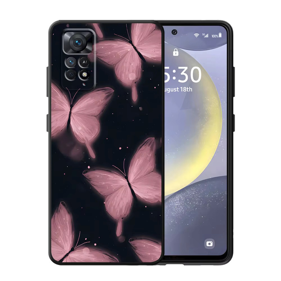 Schmetterling Handyhülle für Xiaomi Redmi Note Serie in Schwarz mit weichem Material - Bild 6