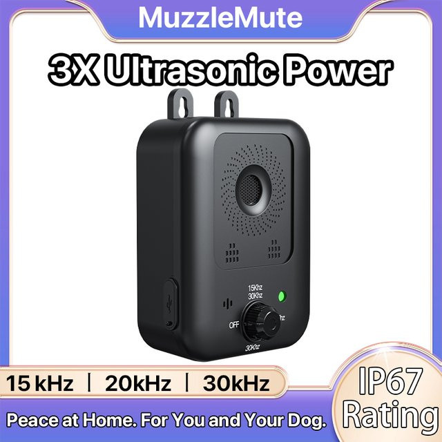 Tragbarer Ultraschall-Hundevertreiber mit 25 kHz Frequenz und wiederaufladbarem 1500 mAh Akku in Schwarz zum Aufhängen für den Innenbereich - Bild 1