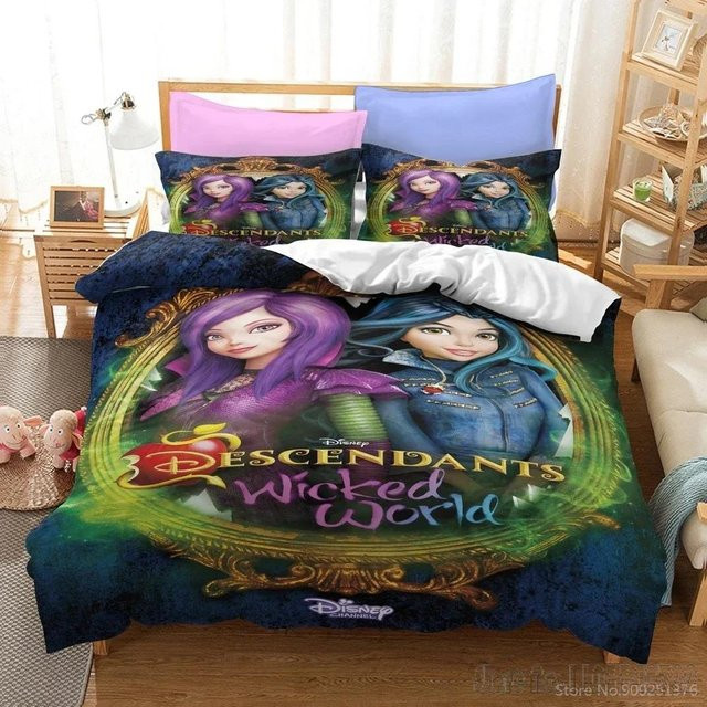 Descendants 3 Bettwäsche-Set mit Motiv für Kinder aus Mikrofaser, Mehrfarbig, B/H: 210 x 210 cm - Bild 1