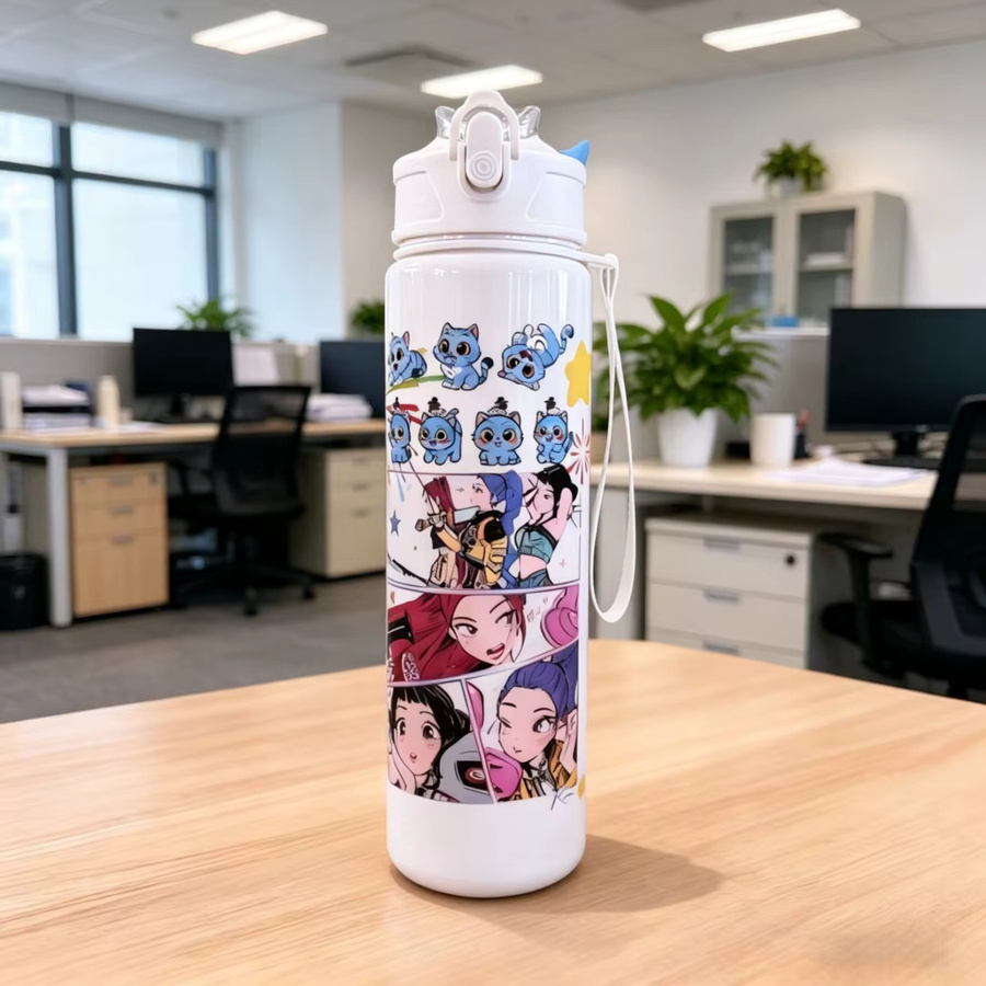 Hasbro Cartoon-Wasserflasche für Mädchen in Blau, auslaufsicherer Sport-Wasserbecher mit Flip-Verschluss, 750 ml - Bild 3