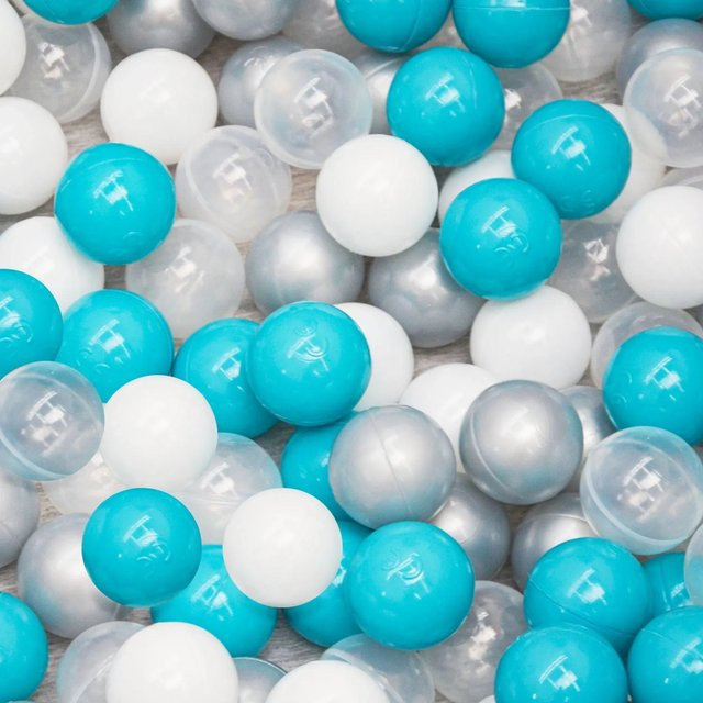 LittleTom Bällebadbälle Türkis Grau Weiß Transparent - Bild 1