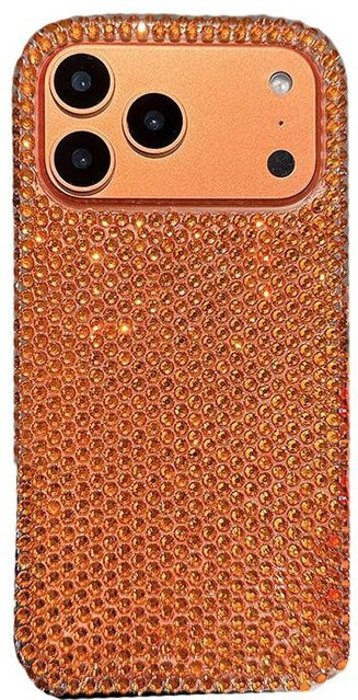 Glitzernde Handyhülle mit Strass-Effekt von ASONPAI in Orange für iPhone 11 bis iPhone 17 Pro Max - Bild 1