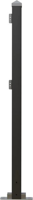 Hepa Solar Endpfosten für PV-Zaun Rechts aus Aluminium in Schwarz - Bild 1