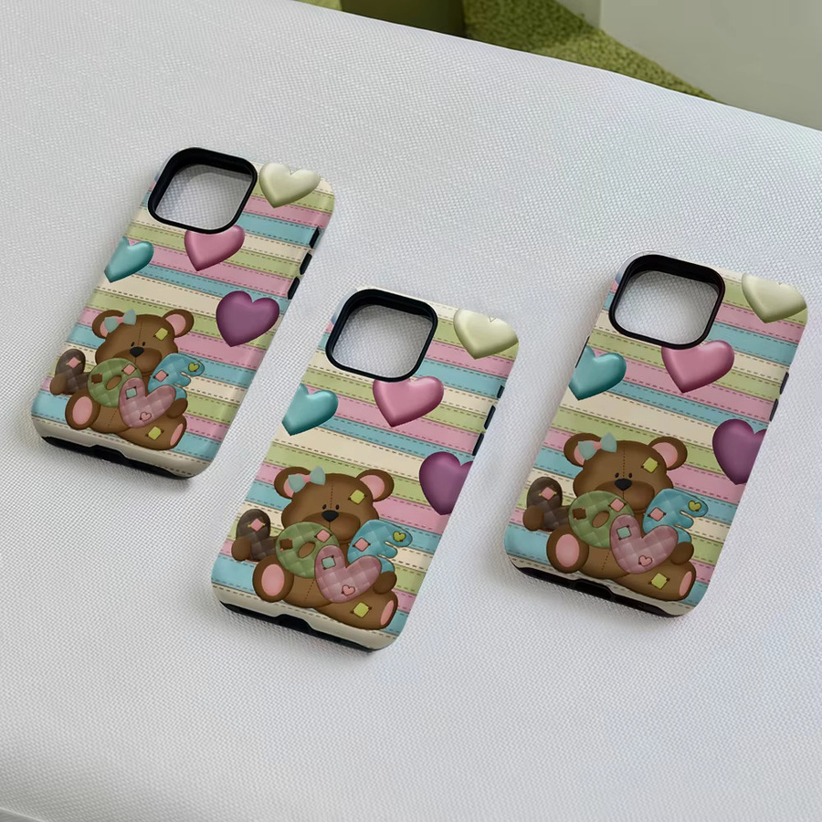 Teddy Love magnetische Handyhülle für iPhone 17 16 15 14 13 Pro Max Plus, robuste doppelschichtige Schutzhülle in Multicolour - Bild 4