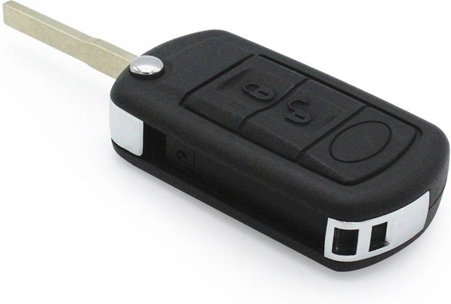 TOMTOP JMS Ersatzgehäuse für Range Rover LR3 2005 bis 2009, 3 Tasten BTN Schlüsselanhänger Fernbedienung, Schwarz - Bild 1