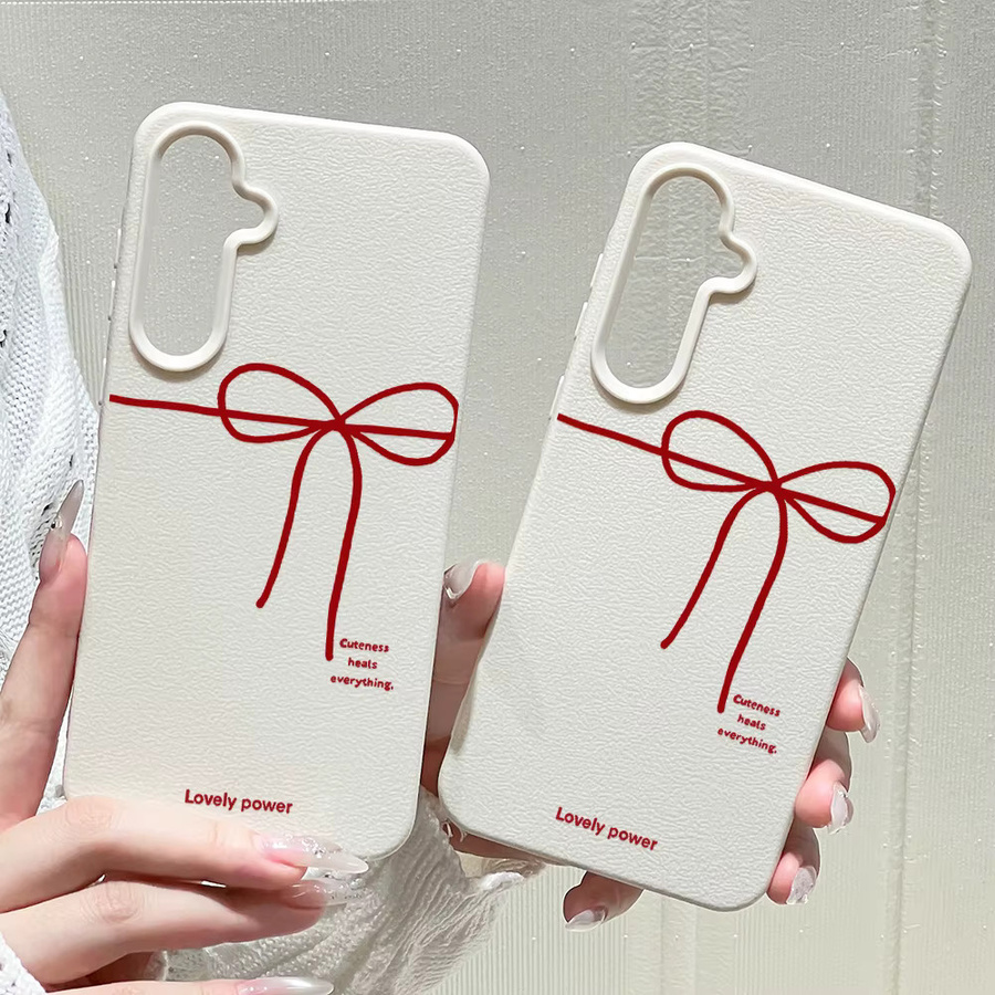 AKABEILA Handyhülle mit Schleifenmuster für Samsung Galaxy Serie in Pink, weiche TPU-Abdeckung - Bild 3