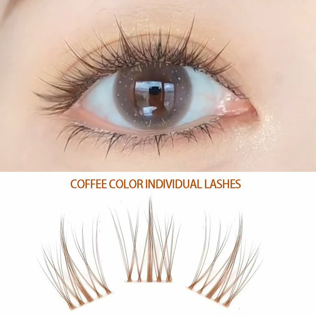 VETERAN TECH Wimpern-Cluster, kaffeefarben, natürlich, Unisex - Bild 1