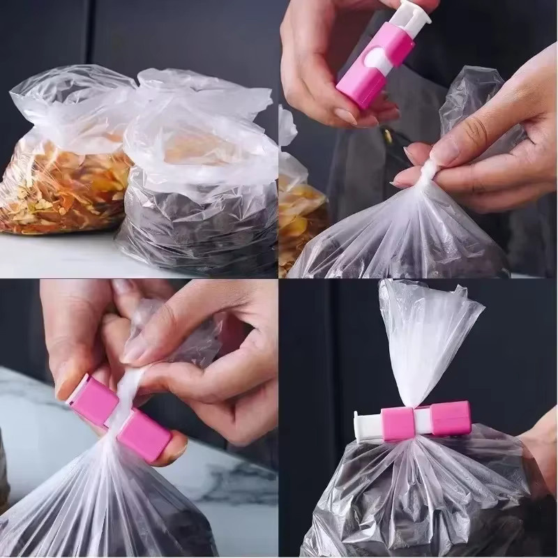 12 Stück Squeeze-Brotbeutel-Clips von Xiao Xiao in Mehrfarbig, wiederverwendbare Kunststoff-Clips zur Versiegelung von Snack-Beuteln und zur Aufbewahrung frischer Lebensmittel - Bild 3