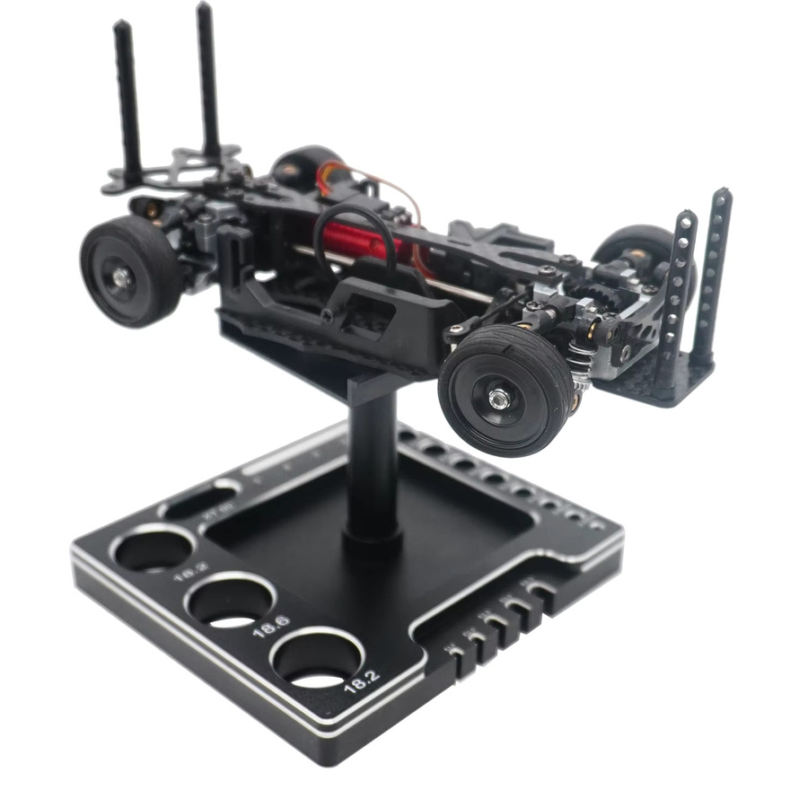 YSIDO RC Auto Werkzeugteile Metall-Arbeitsständer Reparaturstation, Schwarz - Bild 3