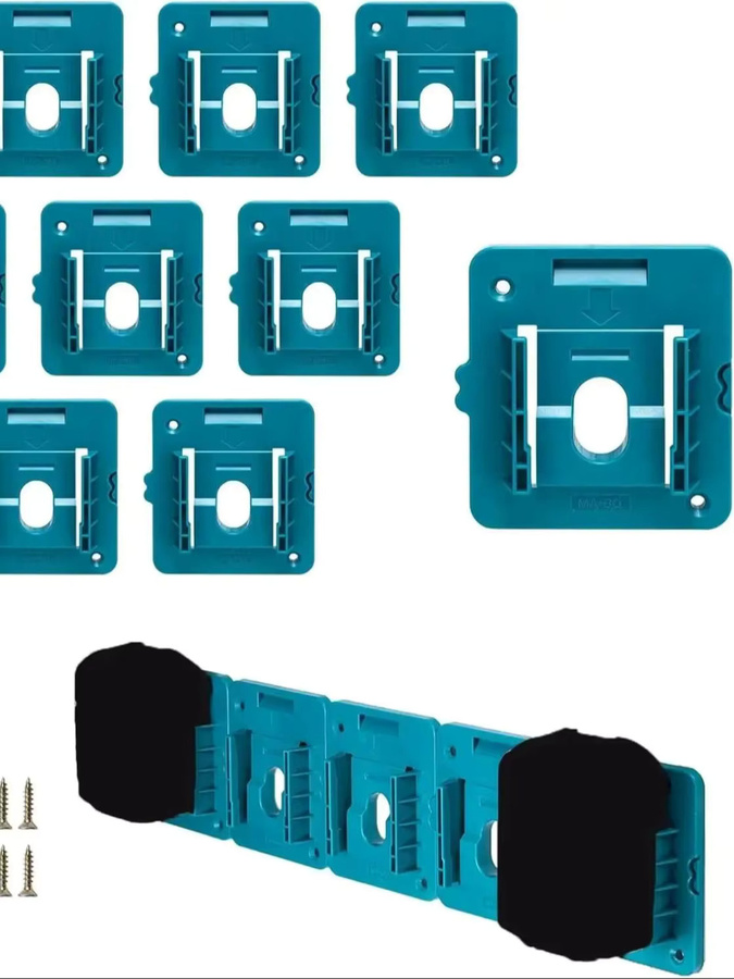 Makita Basisaufhänger für 18V Akkus in Blau, kompatibel mit BL1860, BL1850, BL1840 und BL1830, inklusive Schrauben - Bild 7