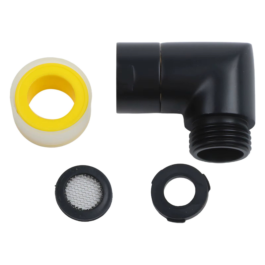VIBRATITE Handbrause-Top-Spray-Winkelstück in Schwarz mit G1/2 Innengewinde und Außengewinde für dein Badezimmer - Bild 5