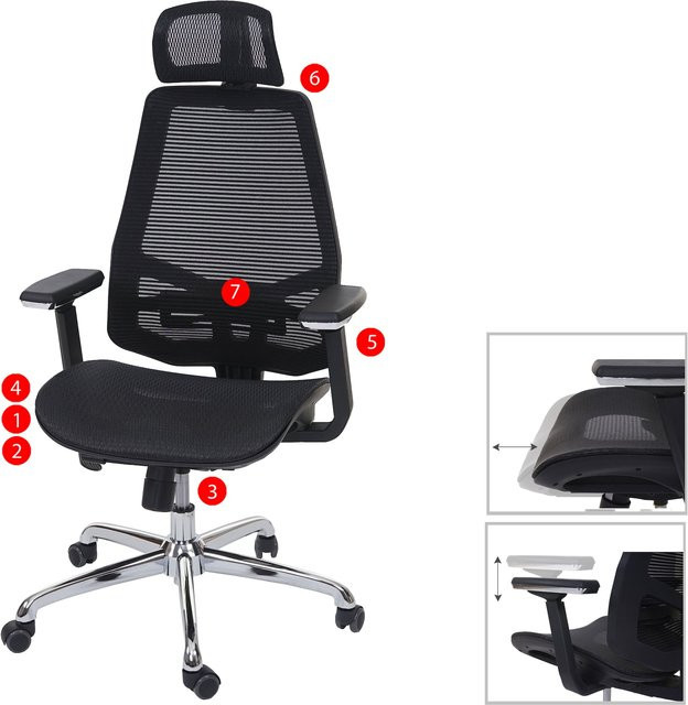Bürostuhl MCW-A58 Schreibtischstuhl mit Sliding-Funktion in Schwarz aus Stoff und Textil - Bild 1