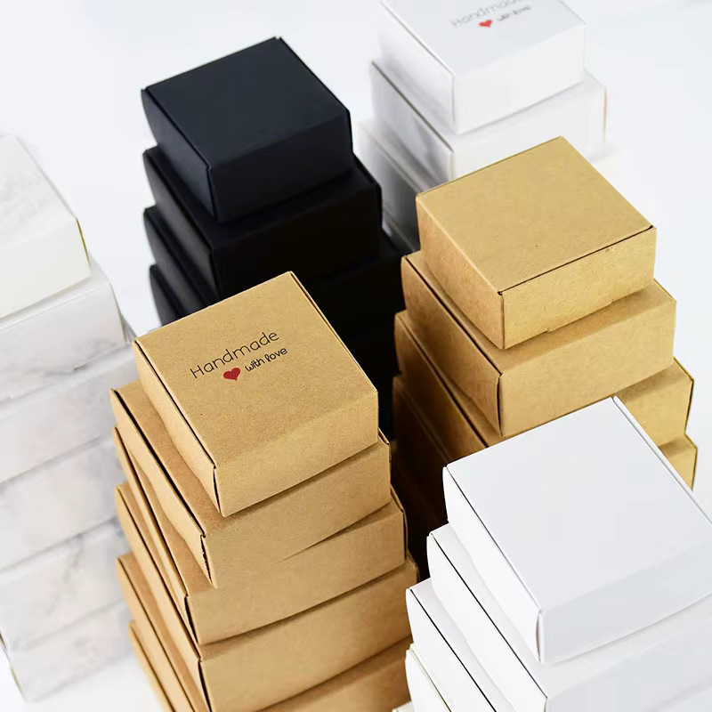 6er Set Kraftpapier Geschenkboxen in Braun für Weihnachten, Geburtstag und Hochzeit - Bild 2