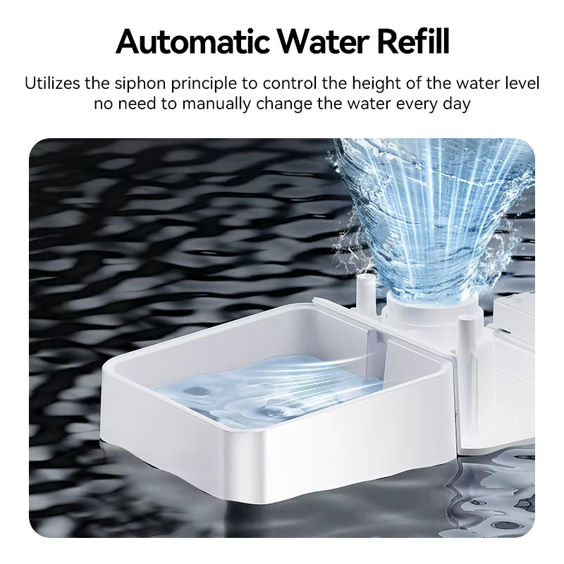 ROJECO 2-in-1 Automatischer Futterspender und Schwerkraft-Wasserbrunnen für Haustiere in Weiß, 8,5 l Gesamtkapazität (5 l Futter und 3,5 l Wasser) - Bild 2