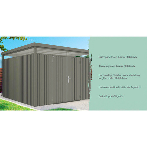 Mr. GARDENER Systemhaus Premium Gartenhaus in Quarzgrau, B/T/H: 314 x 314 x 218 cm - Bild 2