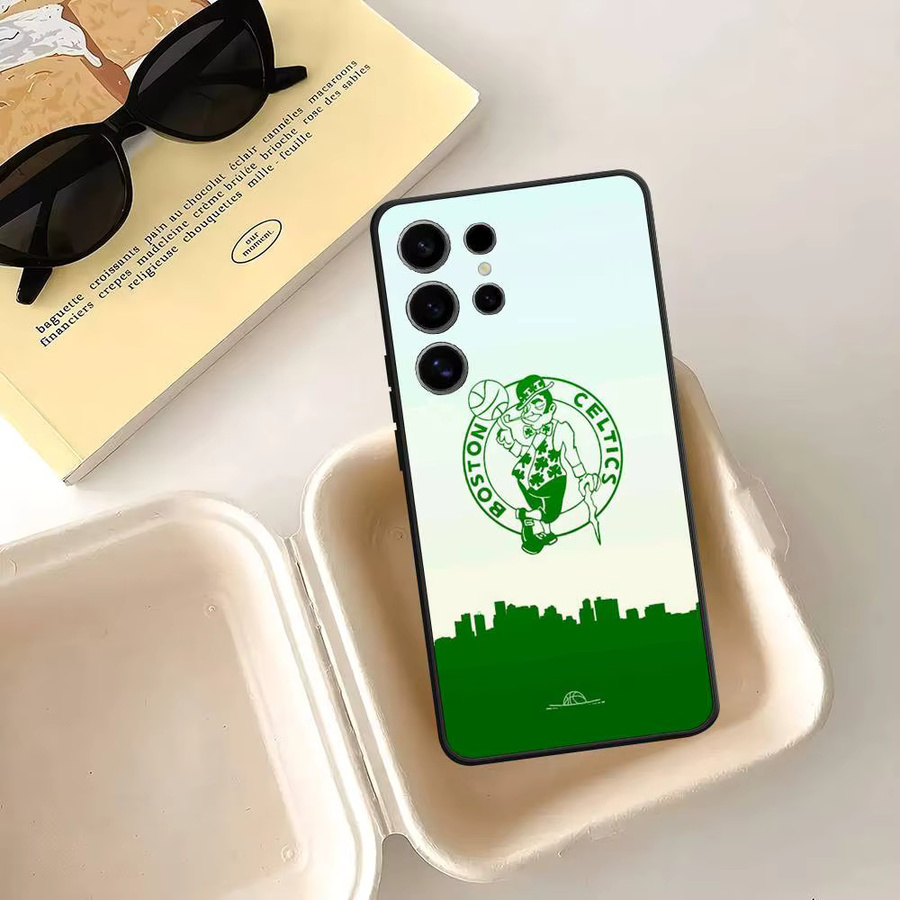 Samsung Galaxy S25 S23 S22 S21 S30 S20 S10 Ultra Plus FE TPU Soft Cover Hülle Boston Celtics Design Multicolor - Bild 2