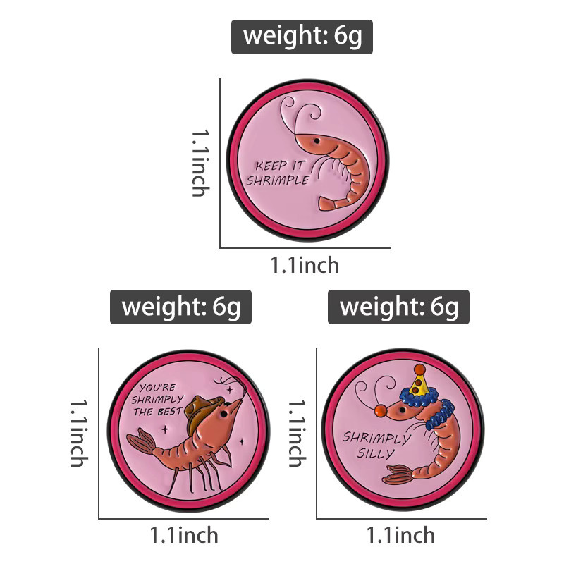 Shrimply Silly Emaille-Anstecknadeln, Bunt, Kinder - Bild 3