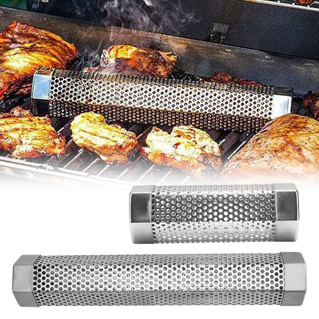 VIE LENTE Pellet-Rauchrohr aus Edelstahl für Holzpellets zur Nutzung mit BBQ-Grills und Rauchern - Bild 1