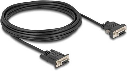 Delock Seriell Anschlusskabel Schwarz mit 1x DC-Buchse 5.5 mm und D-SUB-Buchse 9pol. zu RS232-Buchse, Länge: 5 m - Bild 1