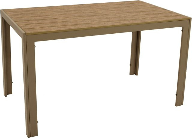 DEGAMO Gartentisch SORANO aus Alu und Kunstholz in Champagner und Braun, B/T: 125 x 70 cm - Bild 1