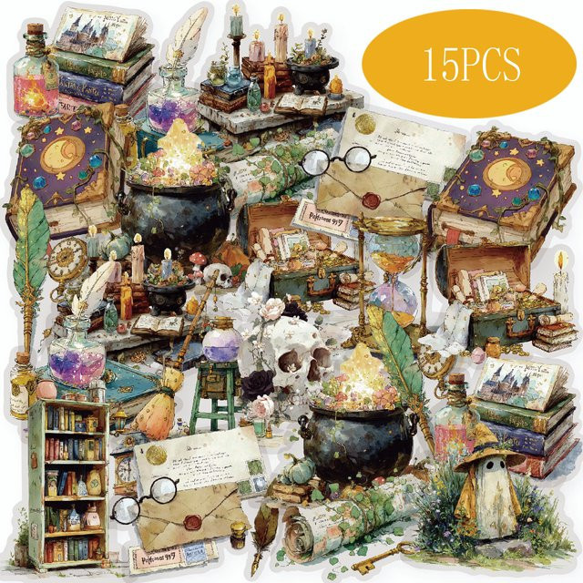 Etori Life Vintage Aufkleber mit Starburst Witchcraft Magic Möbelmustern in Multicolour für Scrapbooking und Raumdekoration - Bild 1