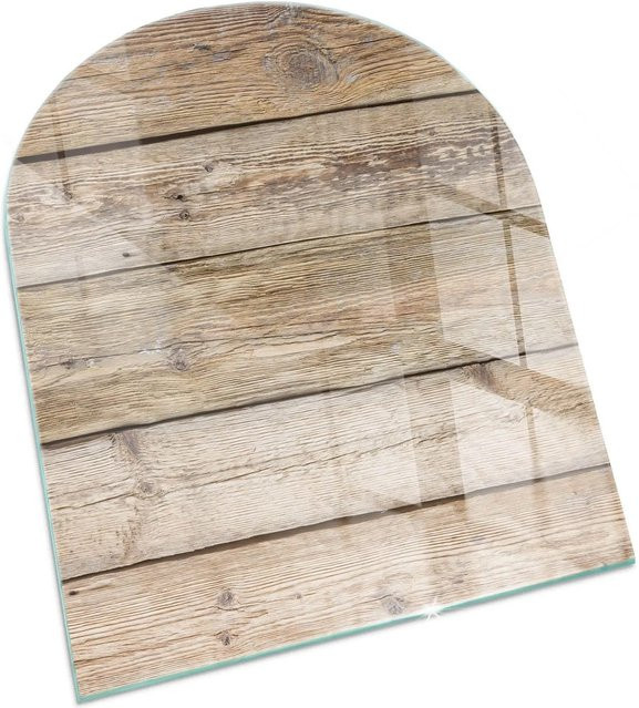 Tulup Glasplatte für Kaminöfen in Beige, Halbkreis, B: 80 cm, T: 70 cm - Bild 1
