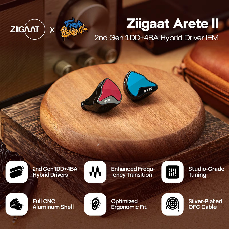 ZiiGaat Arete II 2nd Gen Hybrid In-Ear Monitor Kopfhörer mit 1DD + 4BA in Blau - Bild 3