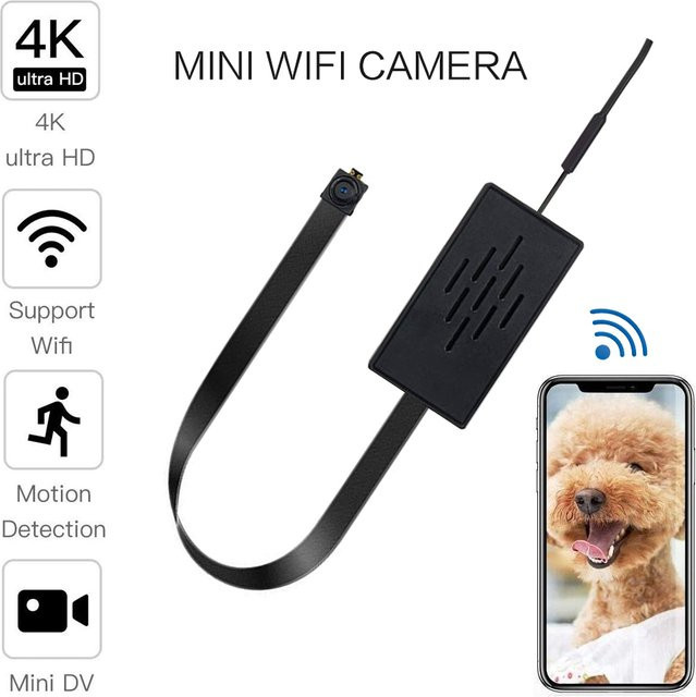 DEROX Mini-Kamera mit WLAN und HD 1080P, Smart Home Sicherheitskamera mit Bewegungserkennung und 4K-Funktion, Schwarz - Bild 1