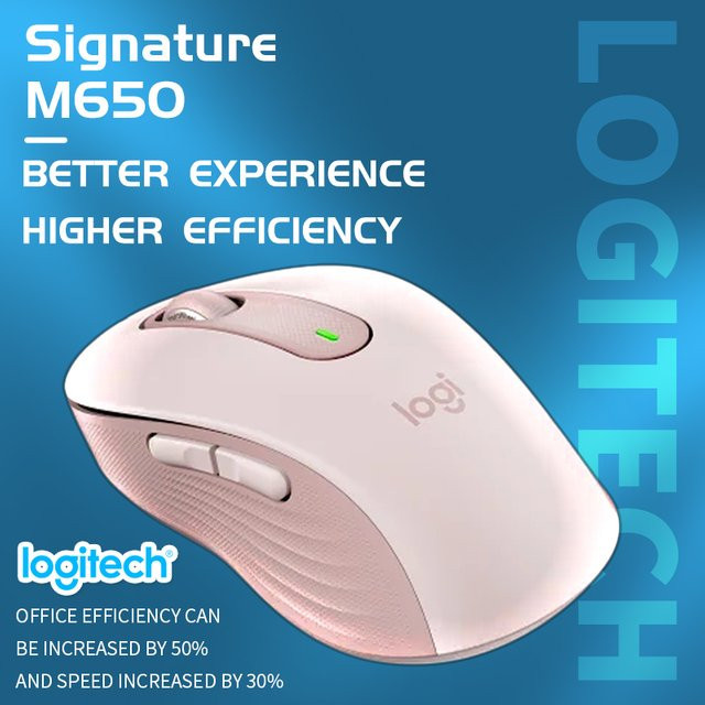 Logitech Signature M650 Drahtlose Bluetooth-Maus in Schwarz oder Weiß mit geräuschloser Klickfunktion und Dual-Modus für Notebook und Tablet - Bild 1