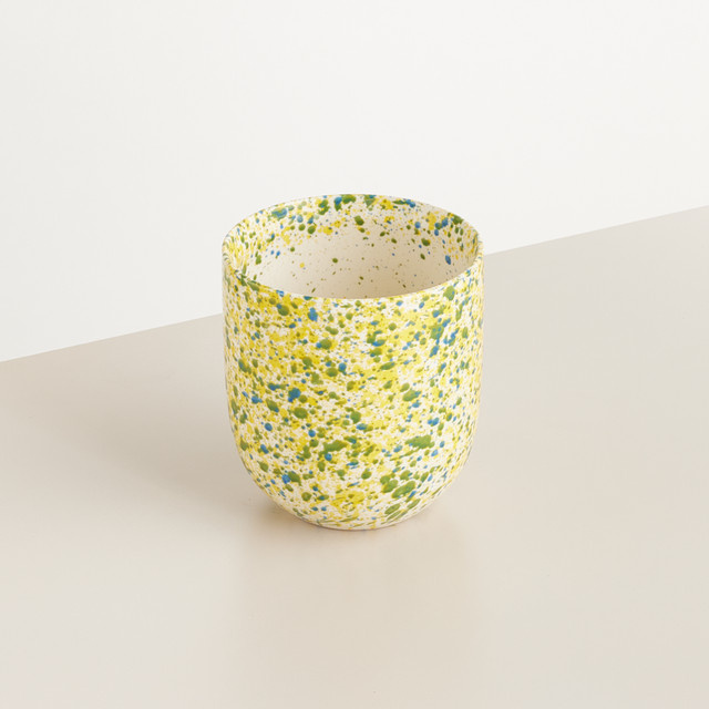 Keramik Übertopf Konfetti von BLUME2000 in Blau, Gelb und Multicolour, rund, Höhe: 13,7 cm, Durchmesser: 12,5 cm - Bild 1