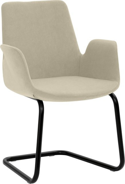 Mayer Sitzmöbel Sessel 2009 mit Armlehnen aus Mikrofaser-Stoff, Farbe Taupe, Gestell Schwarz, B/T/H: 58 x 56 x 86 cm - Bild 1