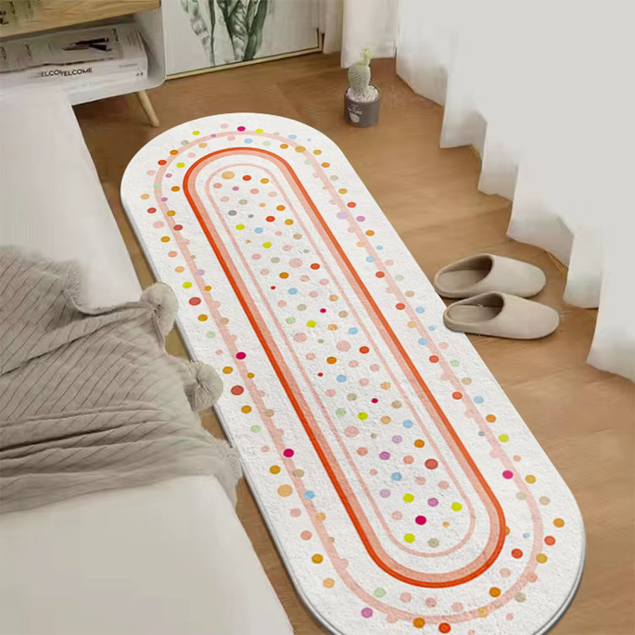 VIKAMA Ovaler Streifenteppich in Multicolour für Wohnzimmer und Schlafzimmer, B/T: 120 x 40 cm - Bild 1