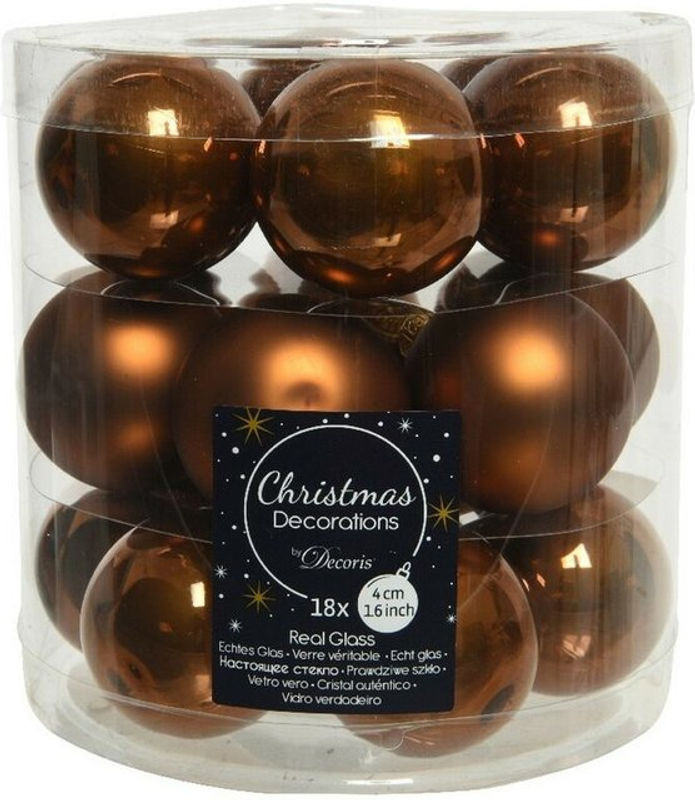 Kaemingk Hängeornament aus Glas als Mini-Glaskugeln in Braun für Weihnachten, 18er-Set - Bild 1