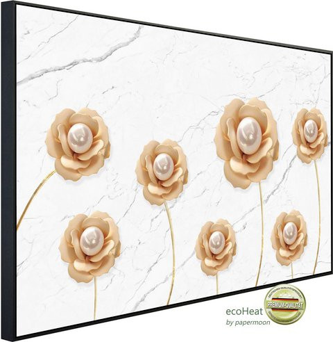 papermoon EcoHeat Infrarotheizung mit Blumenmuster in Bunt und Matt-Effekt mit App-Steuerung und Überhitzungsschutz - Bild 1