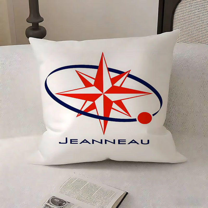Jeanneau Logo Kissenbezug aus Plüschstoff in Weiß, quadratisch, B/B: 40 x 40 cm - Bild 6
