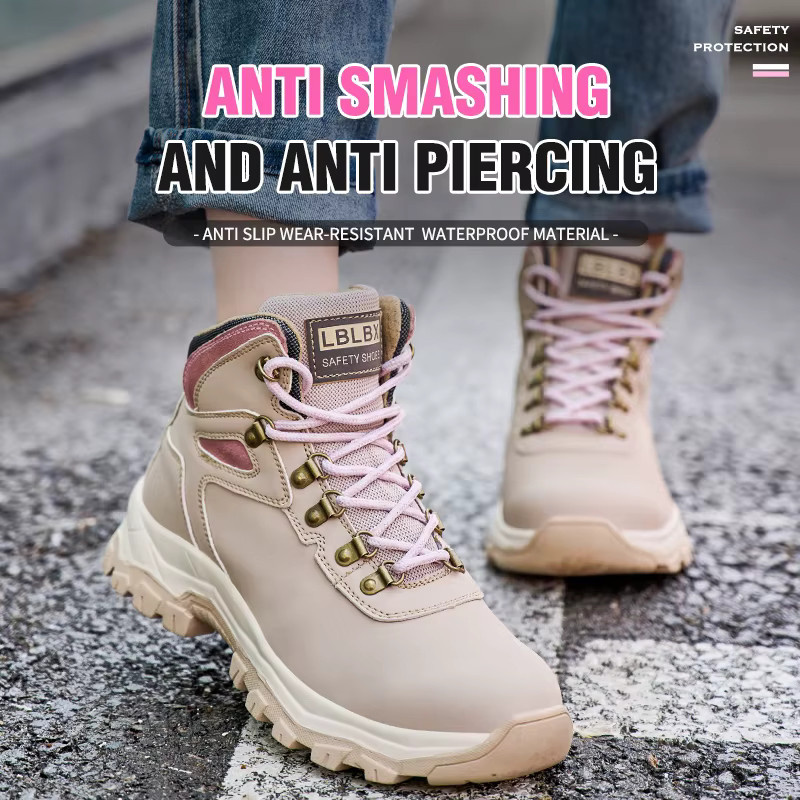 Kankeirr Sicherheitsschuhe für Damen in Beige mit Stahlkappe und Anti-Zertrümmerungs-Schutz - Bild 2