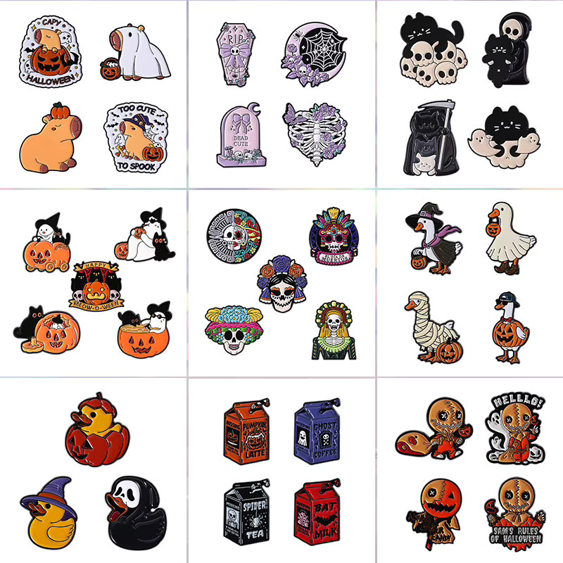 QIHE JEWELRY Brosche Emaille, Bunt, Halloween Motiv - Bild 3