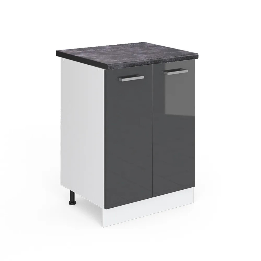 Vicco Küchenunterschrank R-Line in Anthrazit Hochglanz und Weiß, B/T/H: 60 x 60 x 81,6 cm - Bild 2