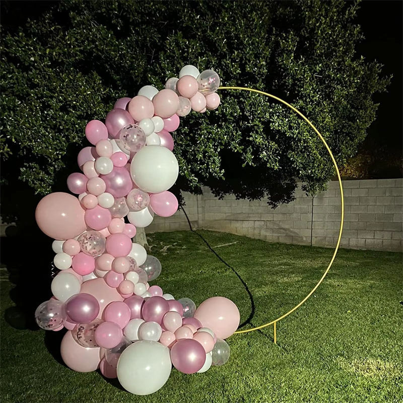 RENYUAN Ballon Girlande Set mit 110 Stück in Rosa und Weiß für Geburtstag, Hochzeit oder Babyparty - Bild 1