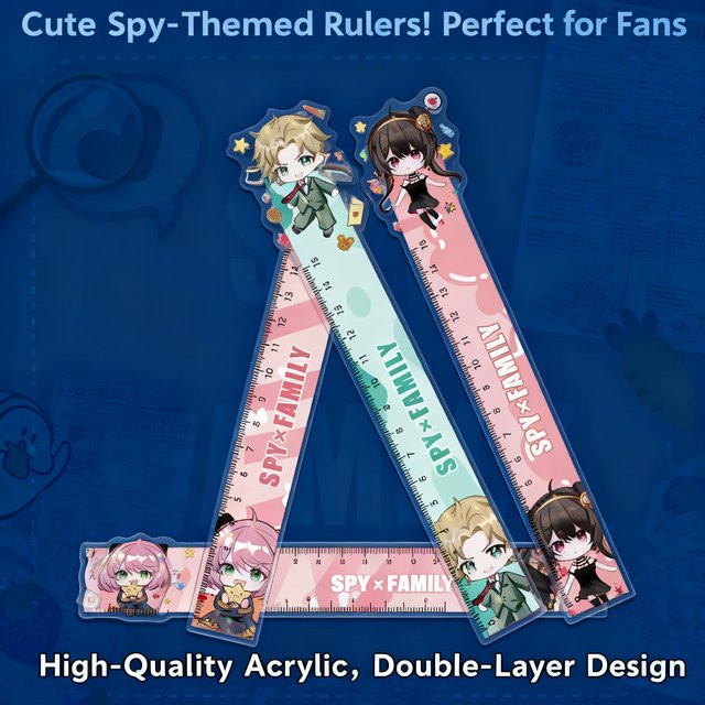 Bandai Spy x Family Acryl-Lineal mit Anya, Loid und Yor Forger in Transparent und Multicolour - Bild 1