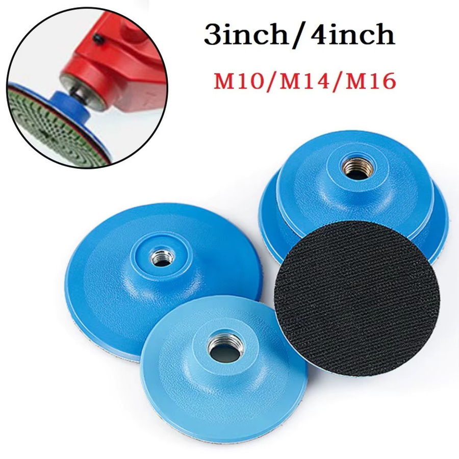 DAZZLEEX Polierpad Schleifscheiben Träger mit Klebeunterseite für Autolackpflege, 3/4 Zoll, Blau, Gewinde M10/M14/M16 - Bild 3