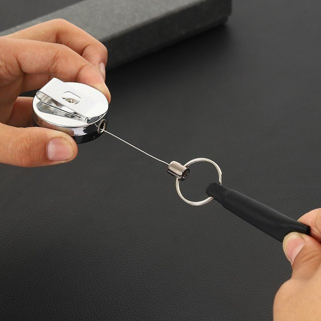Robuster einziehbarer Stifthalter mit Anti-Verlust-Seil und Gürtelclip für Camping und Handwerk - Bild 1
